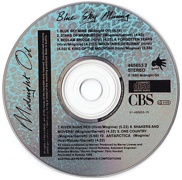 Midnight Oil - Blue Sky Mining (1990 CD) NM