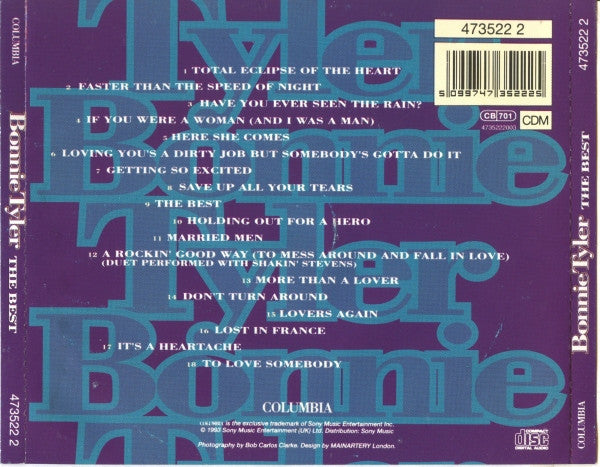 Bonnie Tyler - The Best (1993 CD) Mint