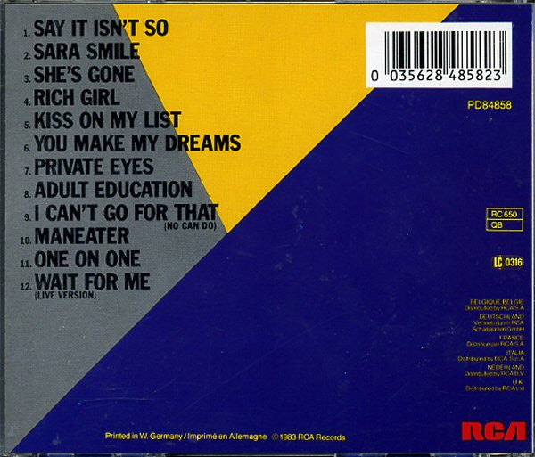 Daryl Hall & John Oates - Greatest Hits (1987 CD) VG+