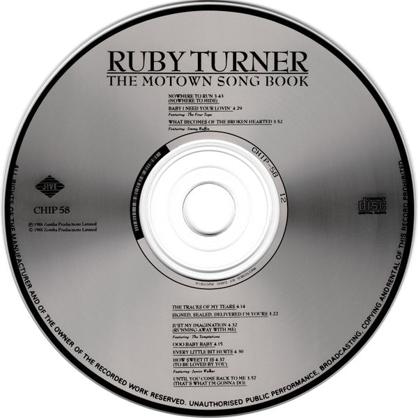 Ruby Turner - The Motown Songbook (1988 CD) NM