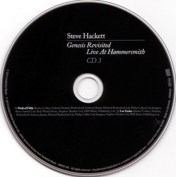 Steve Hackett ~ Genesis revisited: Live at Hammersmith (3xCD/2DVD) 5.1 NO BOX!