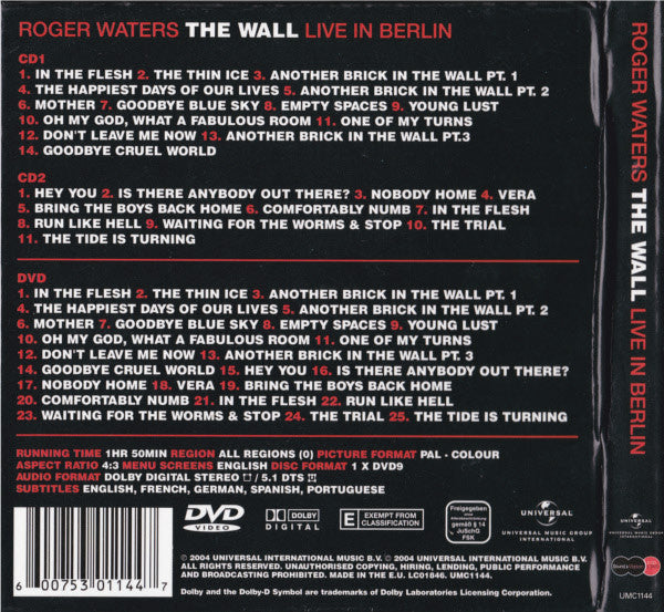 Roger Waters [Pink Floyd] - The Wall Live in Berlin (DCD & DVD Box 5.1) NM