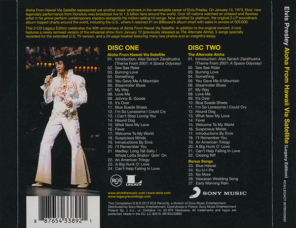 Elvis Presley - Aloha from Hawaii via Satellite (2013 Legacy Edition DCD) NM