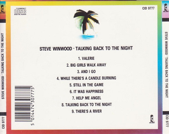 Steve Winwood - Talking Back to the Night (Rare 1987 CD) VG+