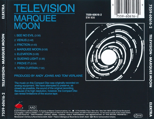 Television - Marquee Moon (2003 German CD) Mint