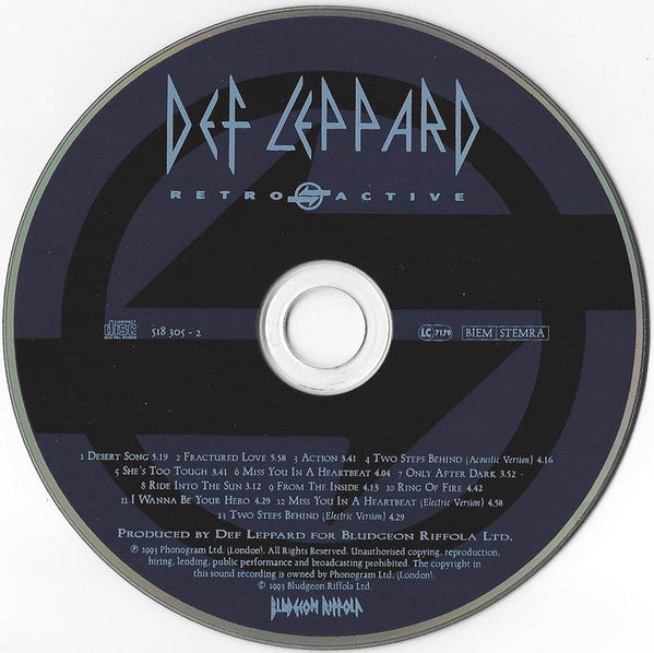 Def Leppard - Retro Active (1993 CD) VG+