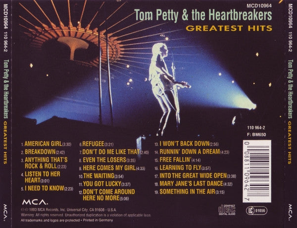 Tom Petty & the Heartbreakers - Greatest Hits (1993 CD) VG+