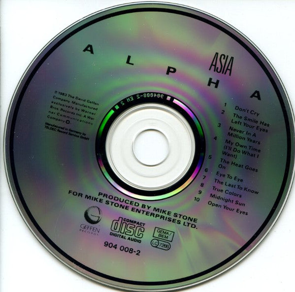 Asia - Alpha (1989 German CD) VG+