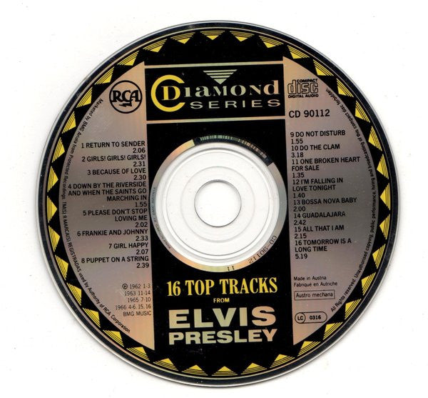 Elvis Presley - 16 Top Tracks (1988 RCA CD) VG+