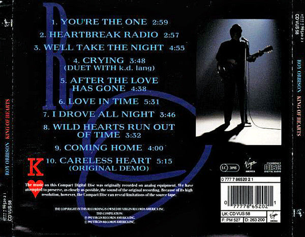 Roy Orbison - King of Hearts (1992 CD) Mint