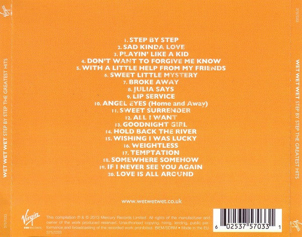 Wet Wet Wet - Step by Step ~ The Greatest Hits (2013 CD) Mint