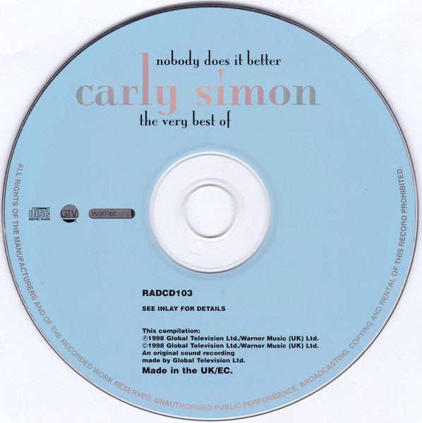 Carly Simon - The Very Best of~Nobody Does it Better (1998 CD) VG+