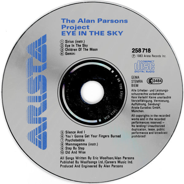 Alan Parsons Project - Eye in the Sky (1987 PDO CD) VG+