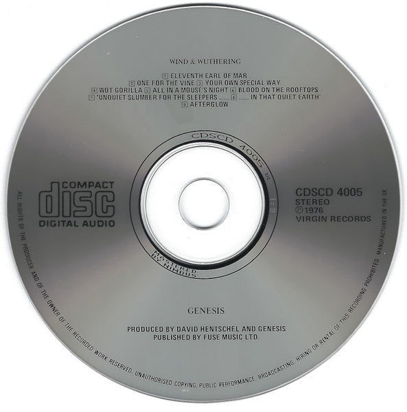 Genesis - Wind & Wuthering (1987 UK CD) VG+