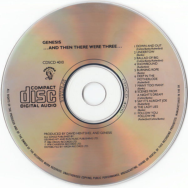 Genesis - ...And then There Was Three (1991 UK CD) VG+