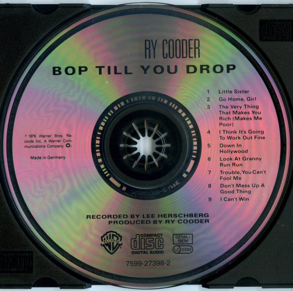 Ry Cooder - Bop Till You Drop (1990 CD) NM