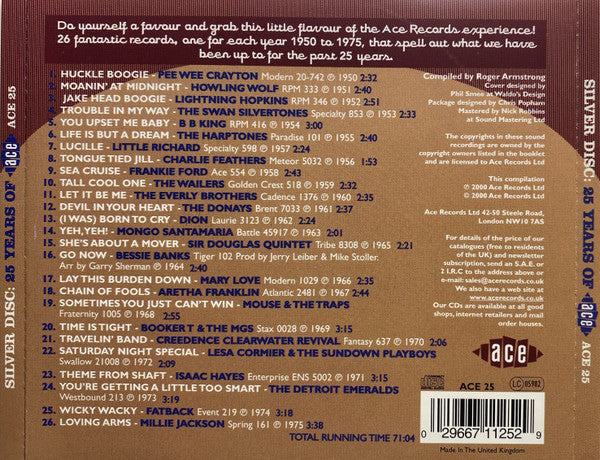 Various - Silver Disc~25 Years of Ace (2000 CD) NM