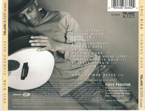 Eric Bibb - Diamond Days (2006 Telarc Enhanced CD) NM