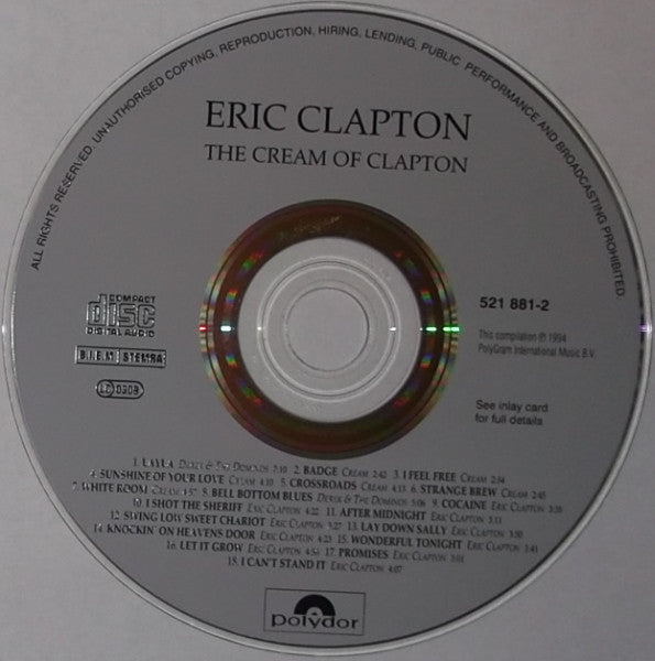 Eric Clapton - The Cream of Clapton (1994 US CD) Mint