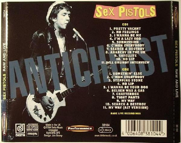 Sex Pistols - Raw and Live (2004 Double CD) NM