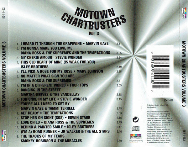 Various - Motown Chartbusters Vol.3 (1997 CD) Mint