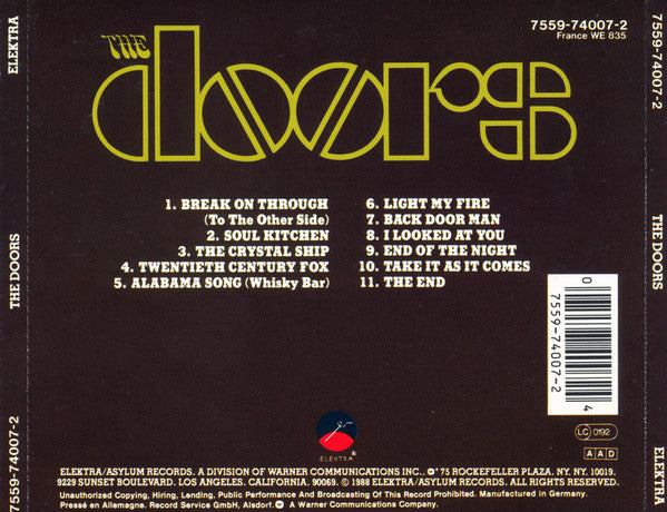 Doors - The Doors (1991 CD) VG+