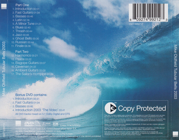 Mike Oldfield - Tubular Bells 2003 (30th Anniversary CD & 5.1 DVD) VG+