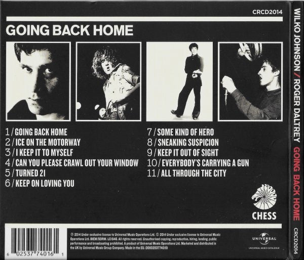 Wilko Johnson / Roger Daltrey - Going Back Home (2014 CD) NM