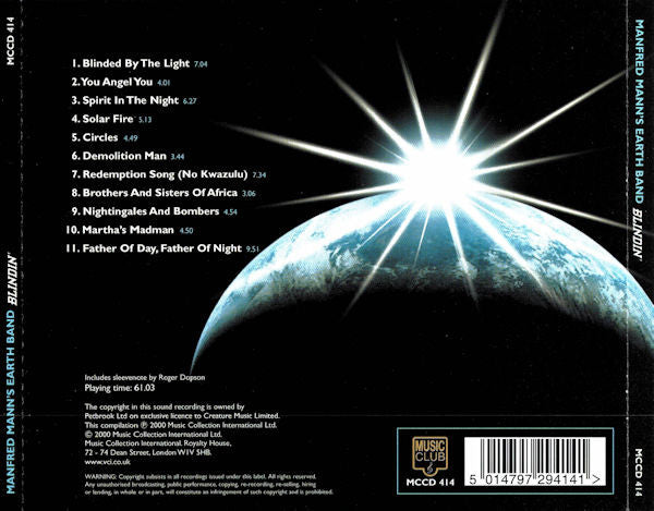 Manfred Mann's Earth Band - Blindin' (2000 Music Club CD) Mint