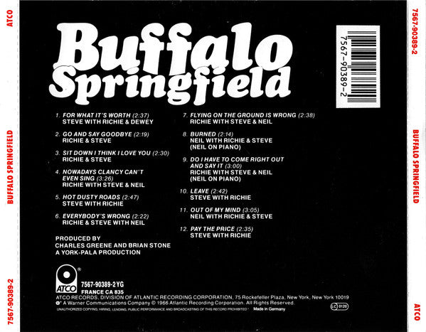 Buffalo Springfield - Buffalo Springfield (1998 CD) NM