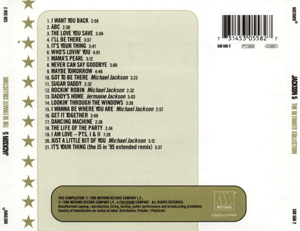 Jackson 5 - The Ultimate Collection (1996 CD) NM