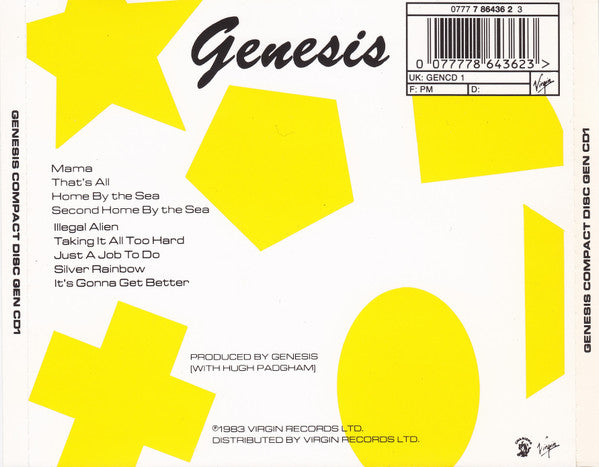 Genesis - Genesis (1980's Reissue CD) VG+