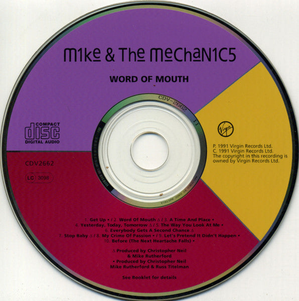 Mike & the Mechanics - Word of Mouth (1991 CD) VG+