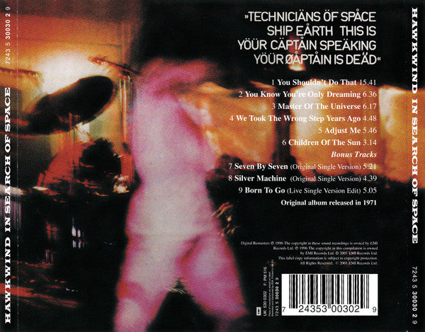 Hawkwind - In Search of Space (2013 CD) NM