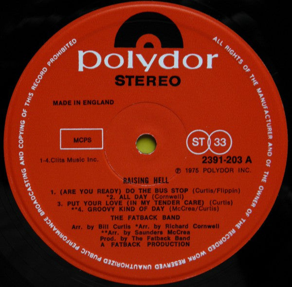 Fatback band - Raising Hell (Cheap Vinyl LP) VG+/VG+