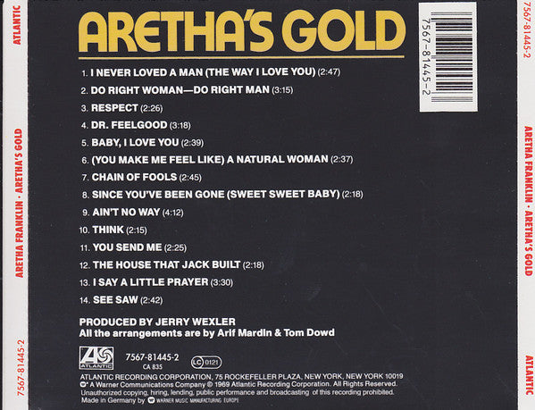 Aretha Franklin - Aretha's Gold (1990 CD) NM