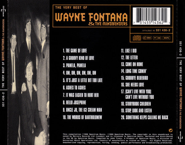 Wayne Fontana & the Mindbenders - the Very Best of (1999 CD) Mint