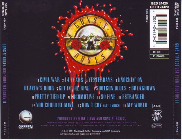 Guns n' Roses - Use Your Illusion II (1991 CD) NM