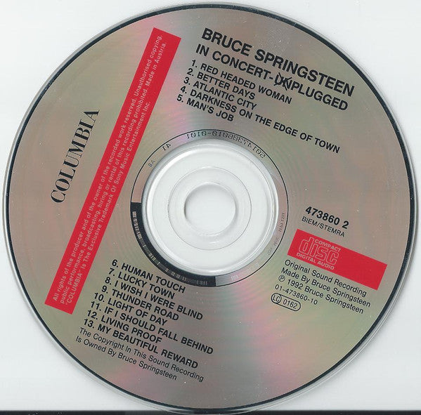 Bruce Springsteen - in Concert ~ Unplugged (1993 CD) VG+