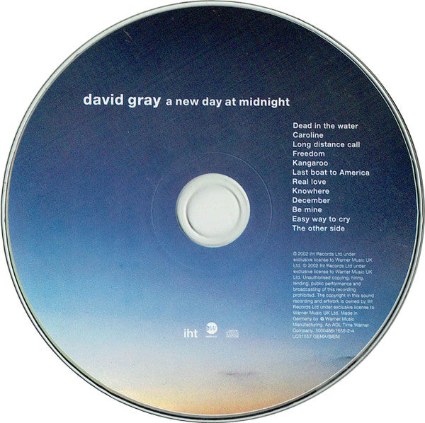 David Gray - A New Day at Midnight (2002 CD) NM