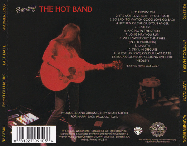 Emmylou Harris - Last Date (Rare 2008 US Live CD) Mint