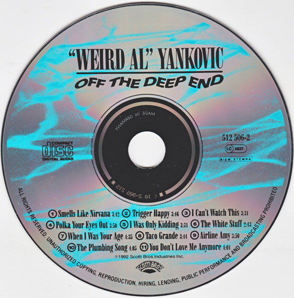 Weird Al' Yankovic - Off the Deep End (1992 CD) NM