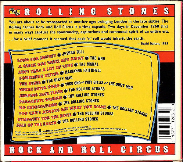 Rolling Stones / Various - Rock and Roll Circus (1996 Unique Case CD) Mint