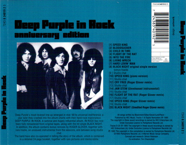 Deep Purple - In Rock (2013 Anniversary Edition CD) NM