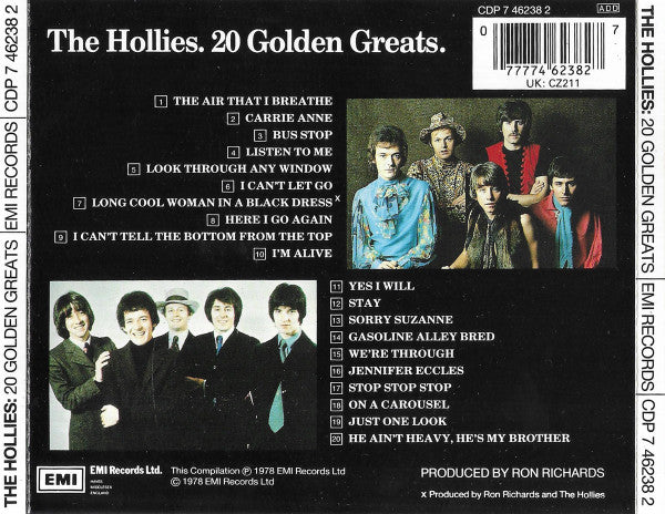 Hollies - 20 Golden Greats (1987 CD) VG+