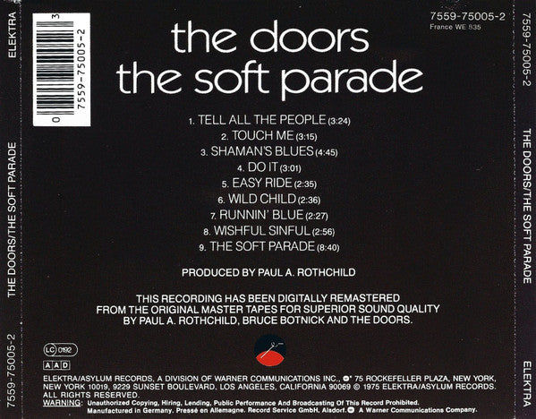 Doors - The Soft Parade (1989 CD) VG+