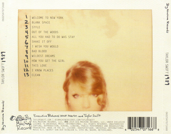 Taylor Swift - 1989 (2014 CD) Mint