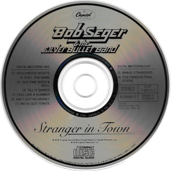 Bob Seger & the Silver Bullet Band - Stranger in Town (1987 CD) NM