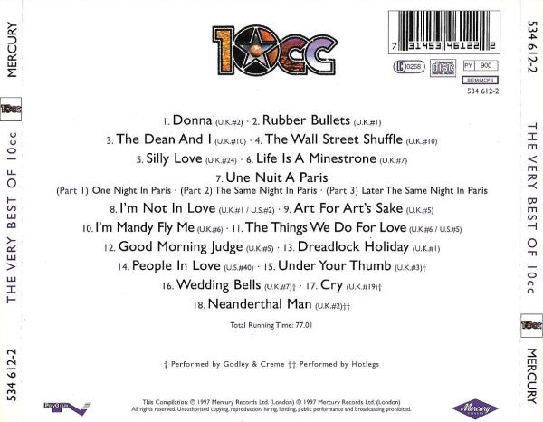 10cc - The Very Best of (1997 CD) Mint