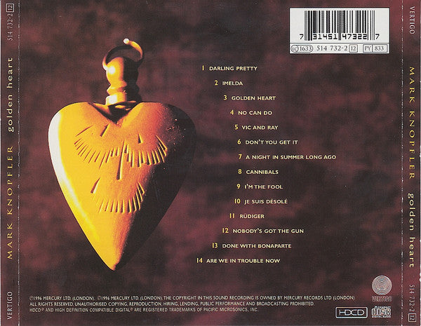 Mark Knopfler - Golden Heart (1996 HDCD) NM